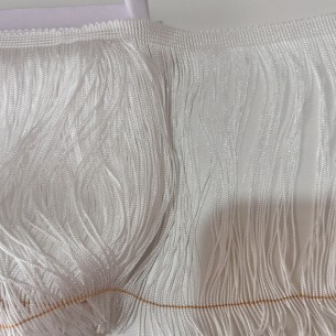 Frangia in Tripolino cm 15 Bianco Seta - Pacco 1 mt. 2