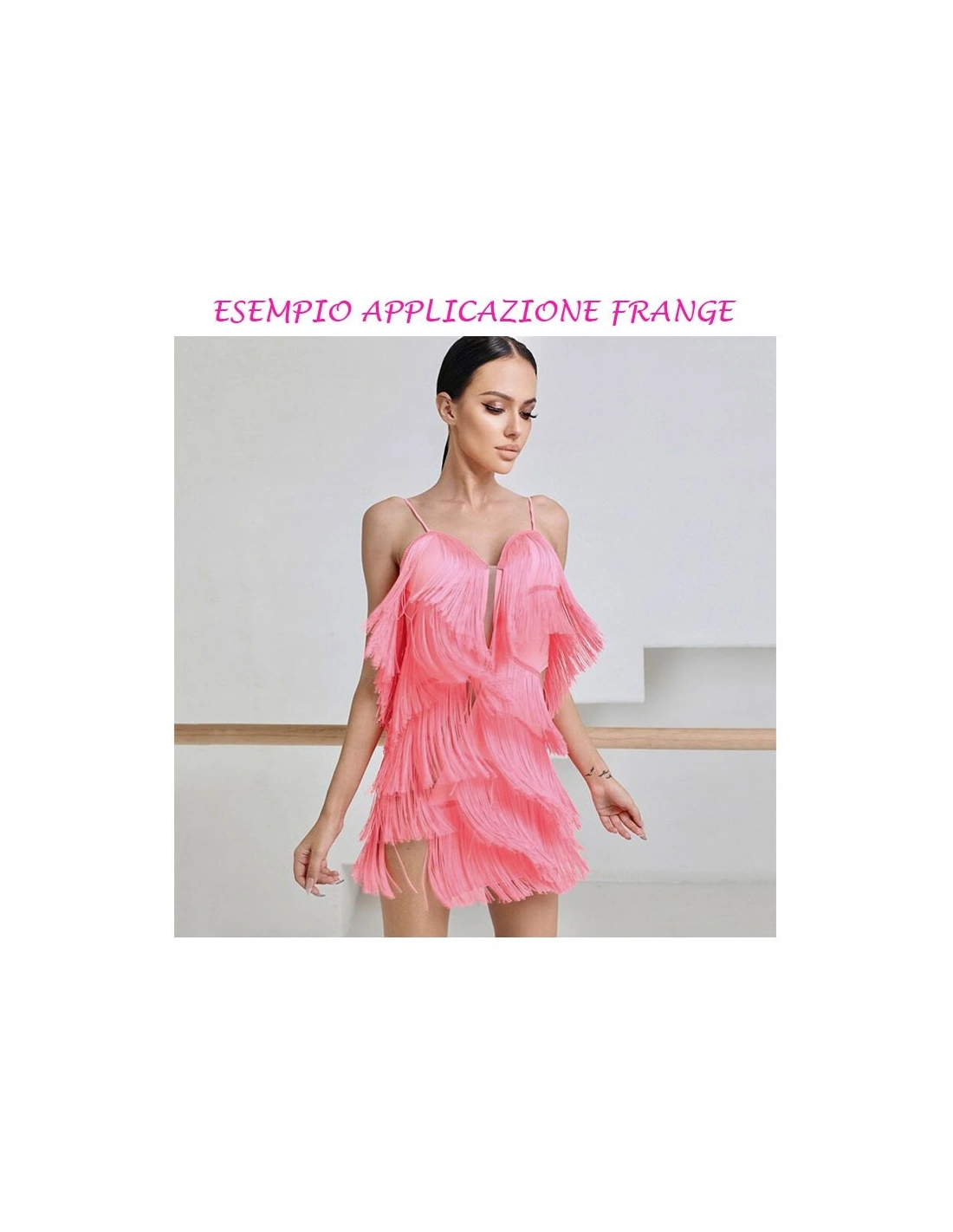 Frangia in Tripolino cm 30 Rosa Baby - Pacco 1 mt.