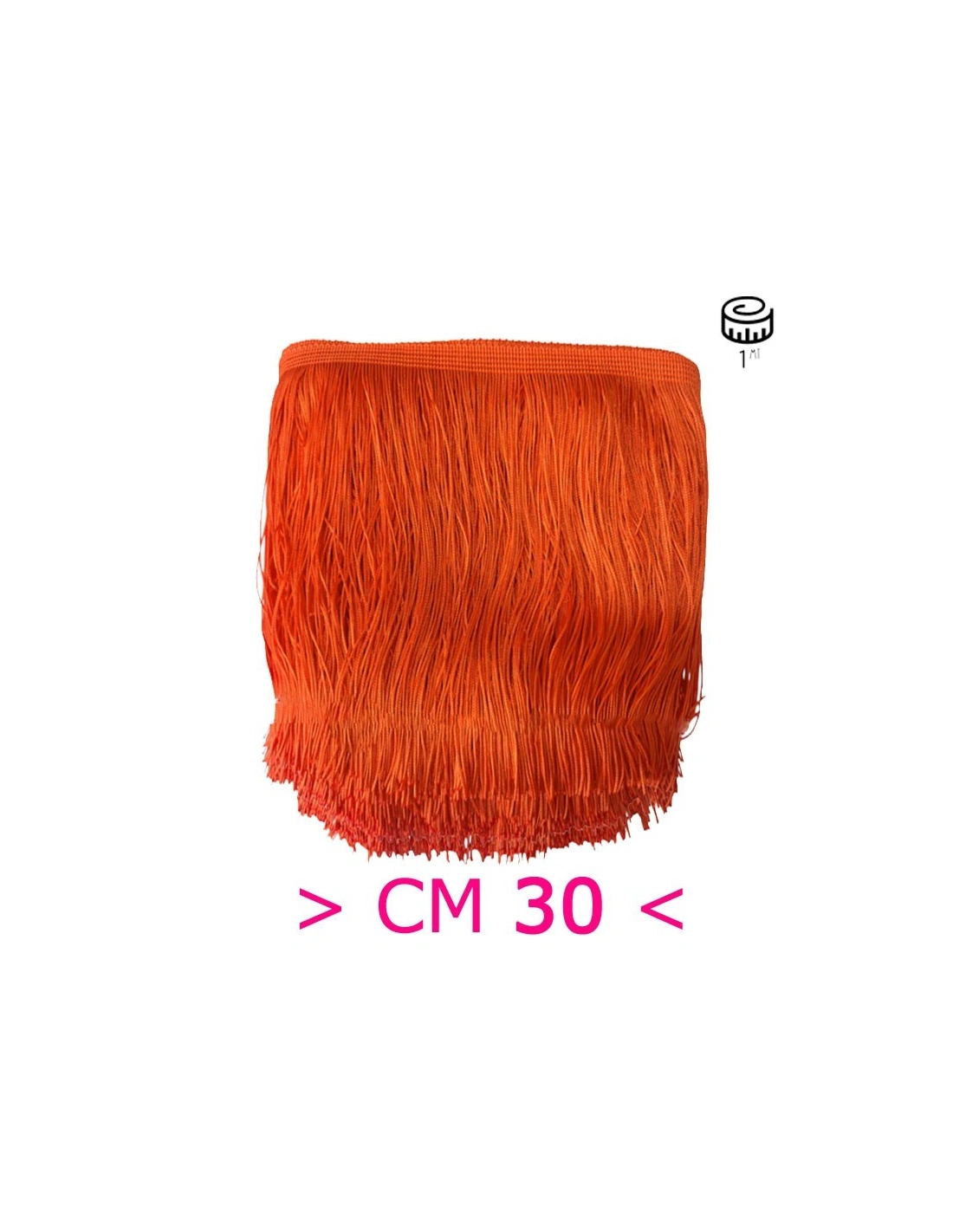 Frangia in Tripolino cm 30 Arancio Mattone - Pacco 1 mt.