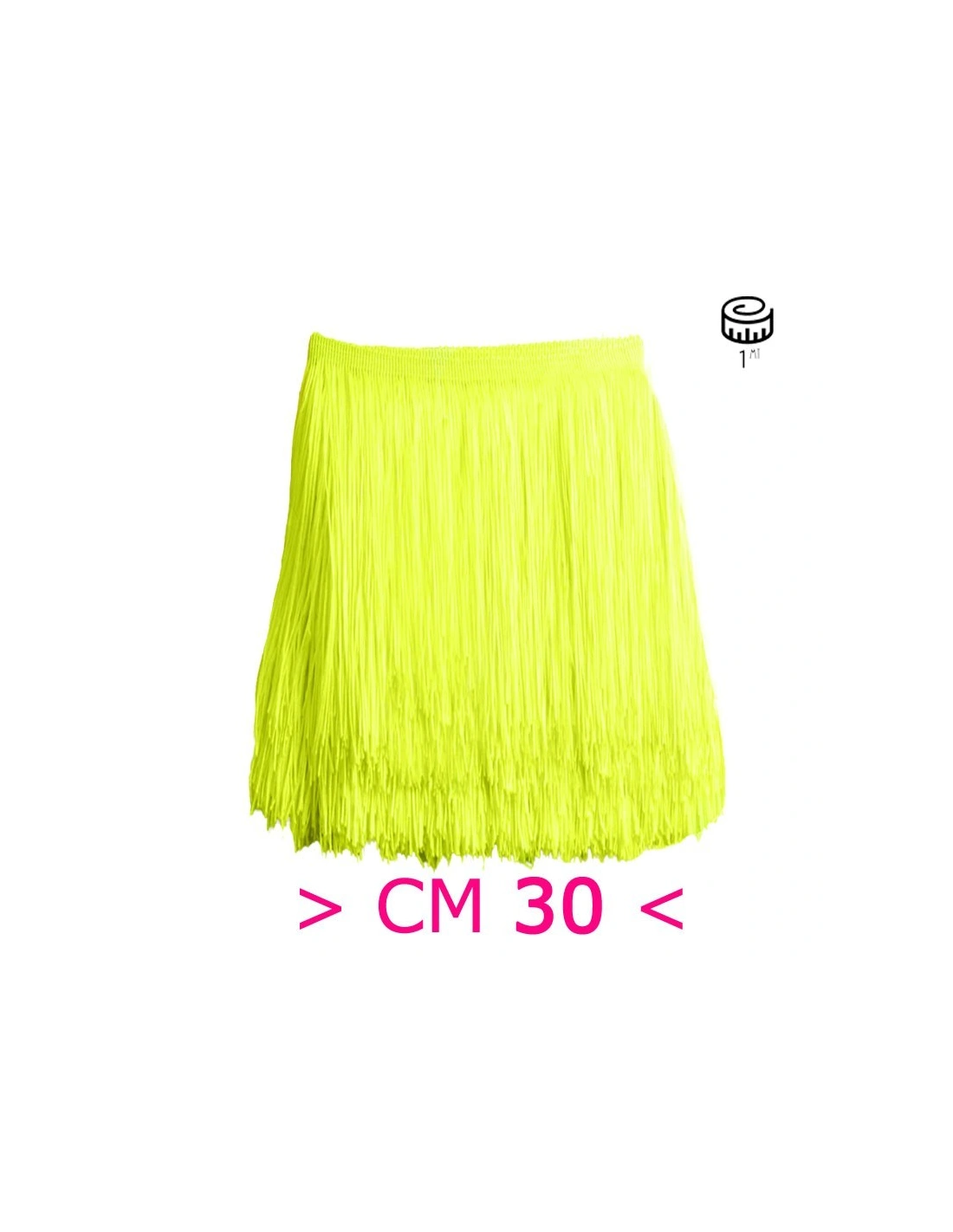 Frangia in Tripolino cm 30 Giallo Fluo - Pacco 1 mt.