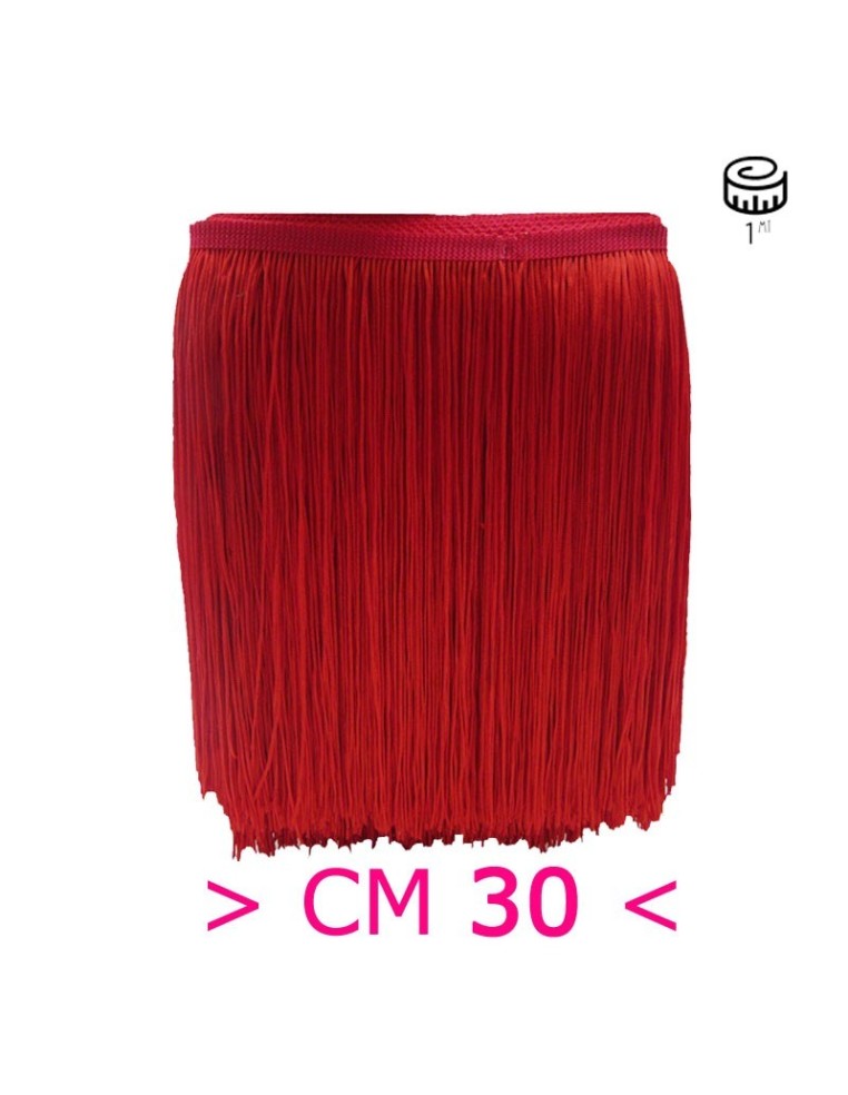 Frangia in Tripolino cm 30 Rosso - Pacco 1 mt.