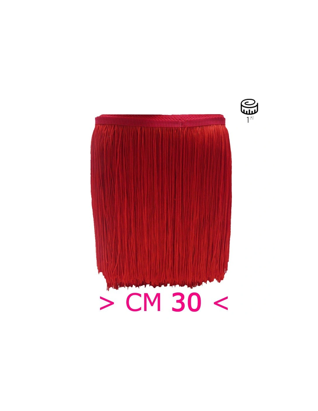 Frangia in Tripolino cm 30 Rosso - Pacco 1 mt.