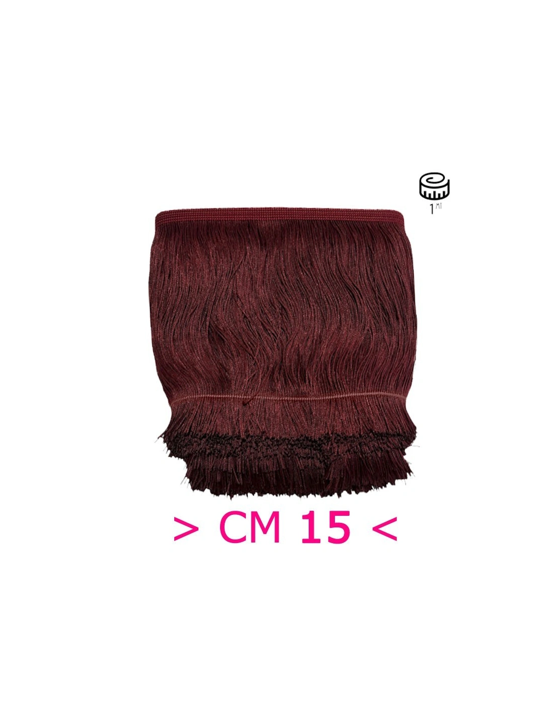 Tripolino Fringe cm 15 Bordeaux - Pack of 1 mt.