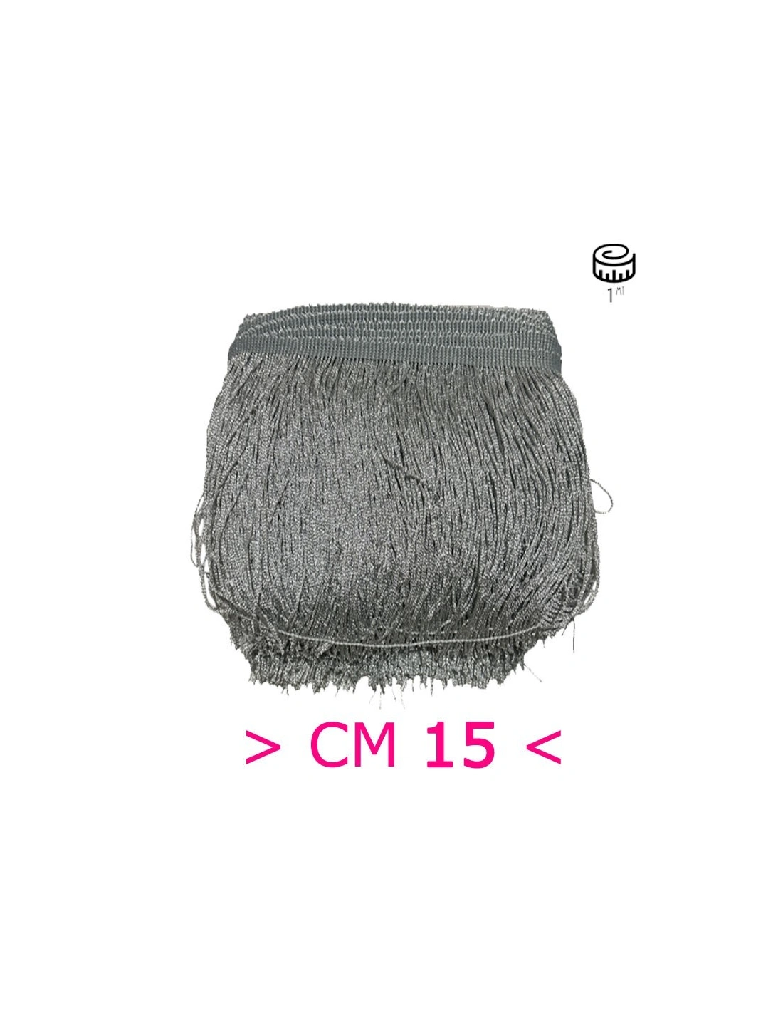 Tripolino Fringe cm 15 Silver - Pack of 1 mt.