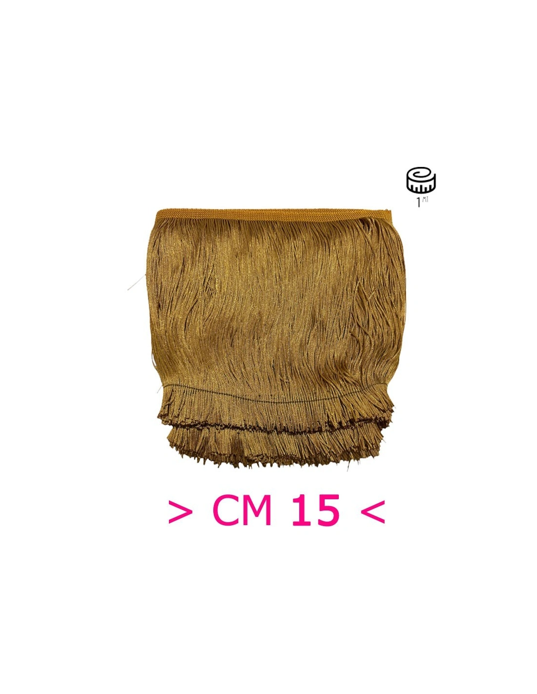 Tripolino Fringe cm 15 Yellow Ocher - Pack of 1 mt.