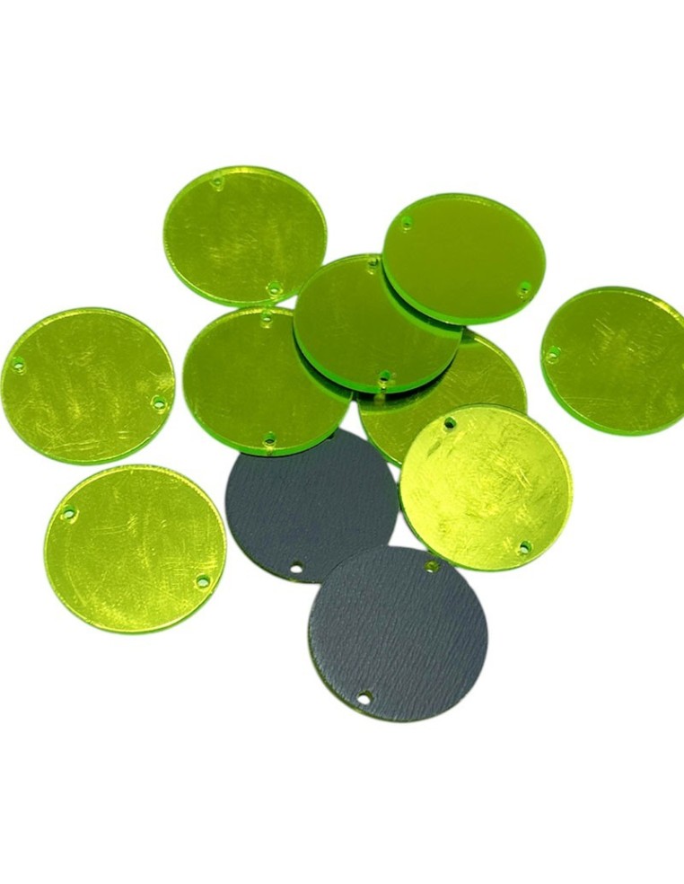 Specchietto Tondo mm 23 Verde Fluo - 10PZ