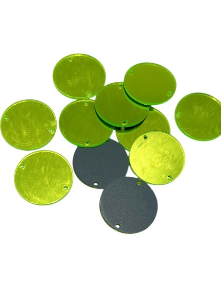 Specchietto Tondo mm 23 Verde Fluo - 10PZ