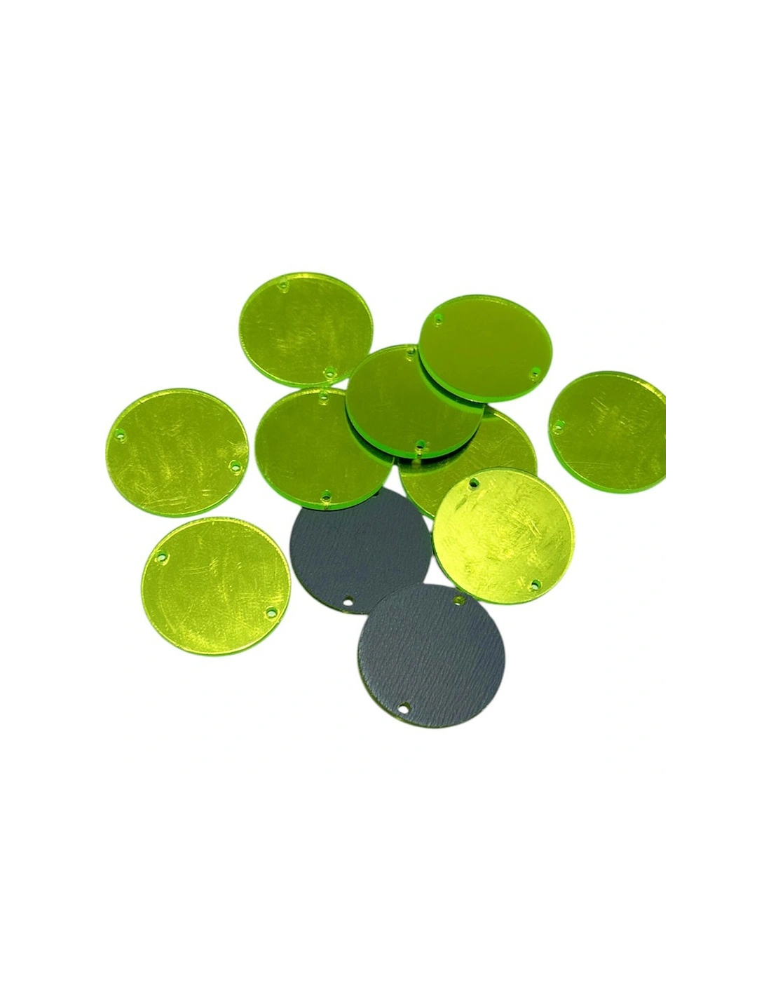 Specchietto Tondo mm 23 Verde Fluo - 10PZ
