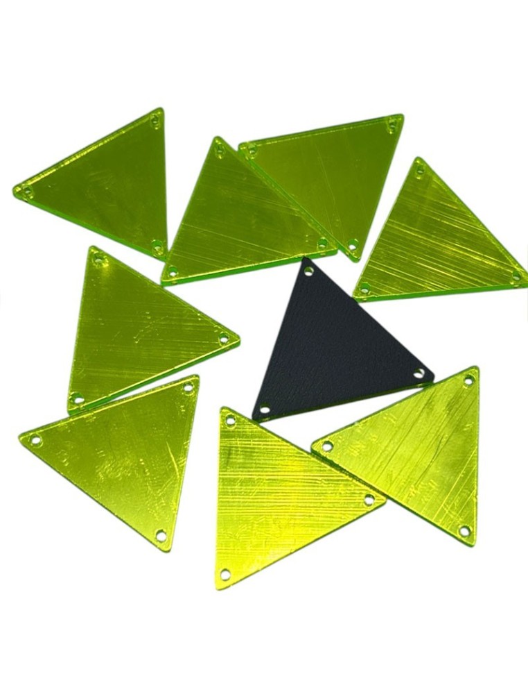 Specchietto Triangolo mm 23 Verde Fluo - 10PZ