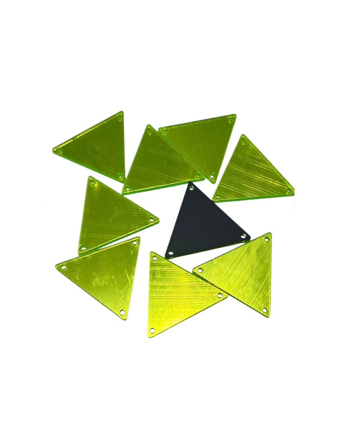 Sew on Mirrors Triangle 23 mm Green - 10pcs - Sewing mirrors
