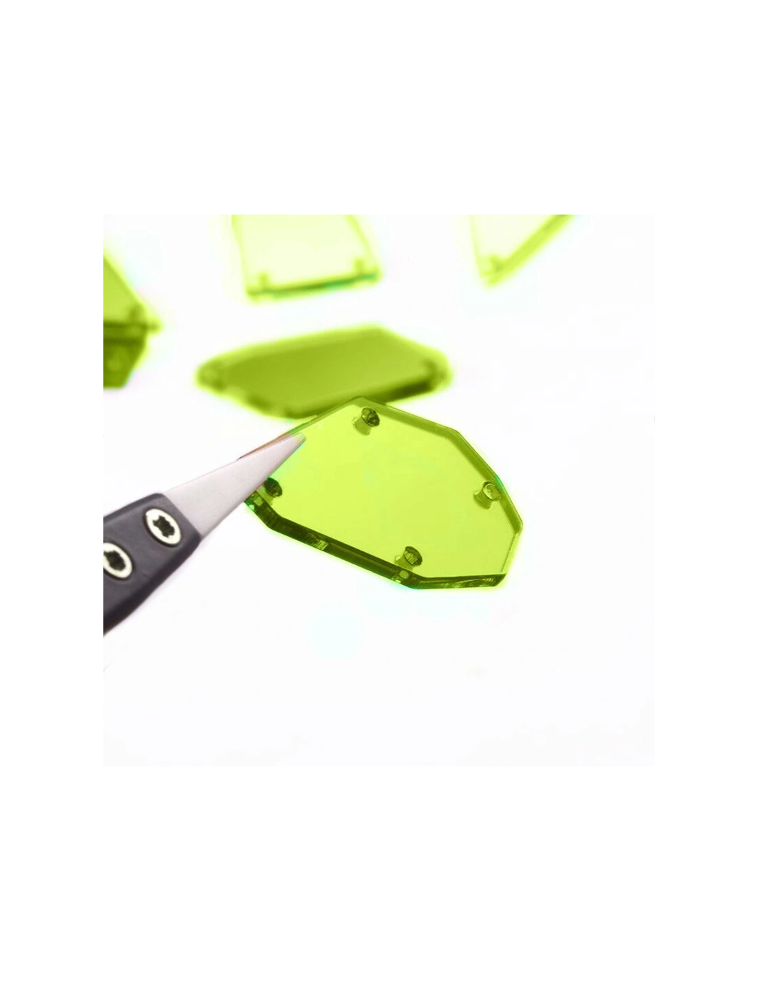 Specchietto Rombo sei Lati mm 24x34 Verde - 10PZ - Specchietti da cucire