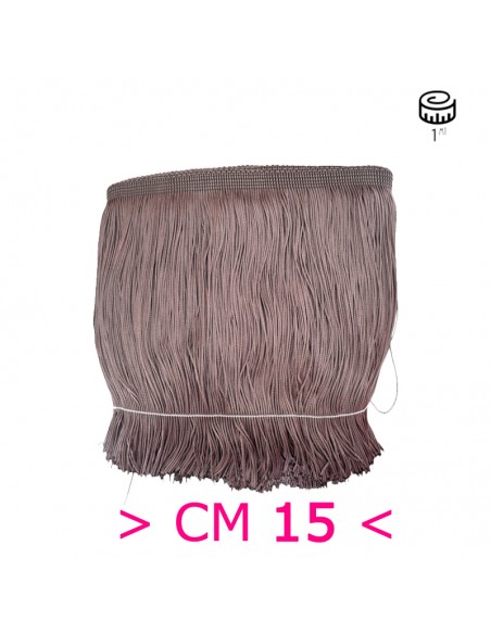 Frangia in Tripolino cm 15 Taupè - Pacco 1 mt. Frangia in Tripolino cm 15 Taupè - Pacco 1 mt.