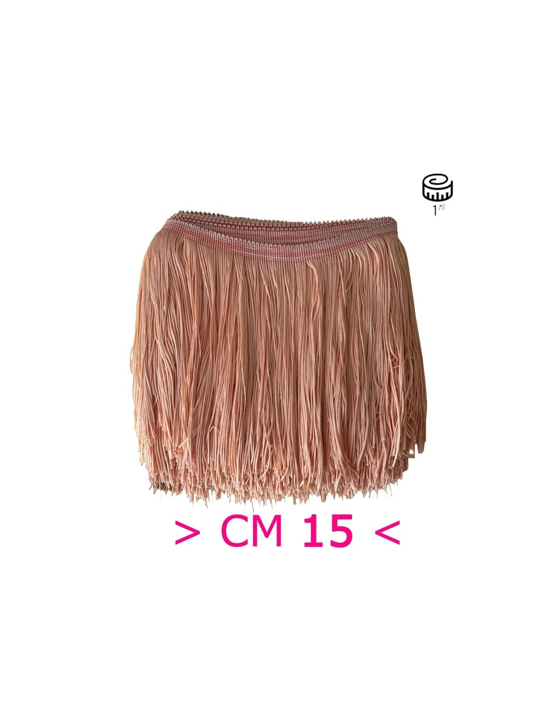 Frangia in Tripolino cm 15 Rosa Carne - Pacco 1 mt.