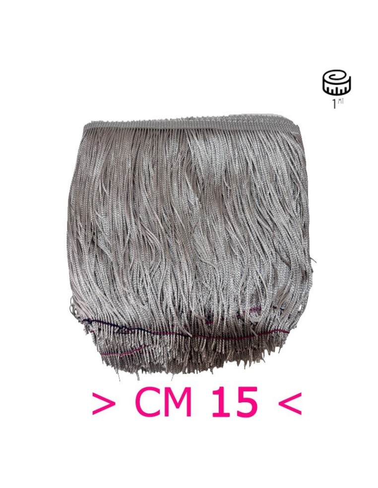 Tripolino Fringe cm 15 Grey Metallic - Pack of 1 mt.