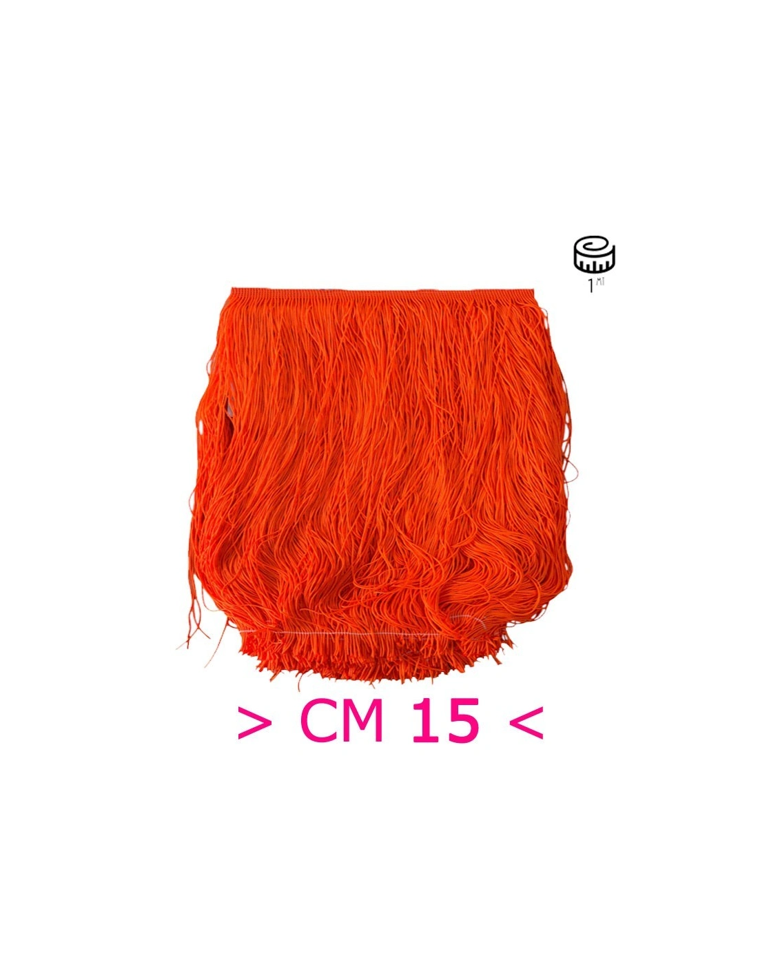 Frangia in Tripolino cm 15 Arancio Fluo - Pacco 1 mt.