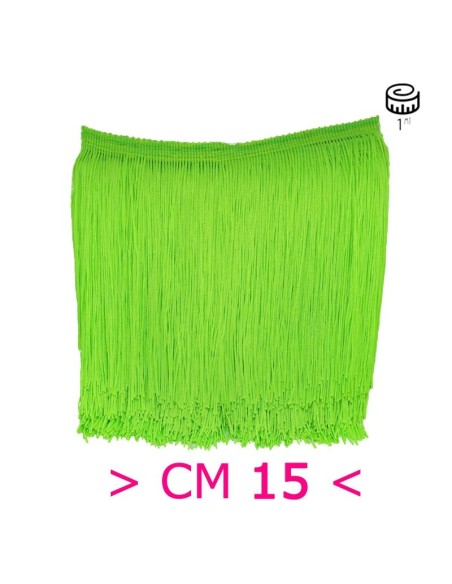 Frangia in Tripolino cm 15 Verde Fluo - Pacco 1 mt.