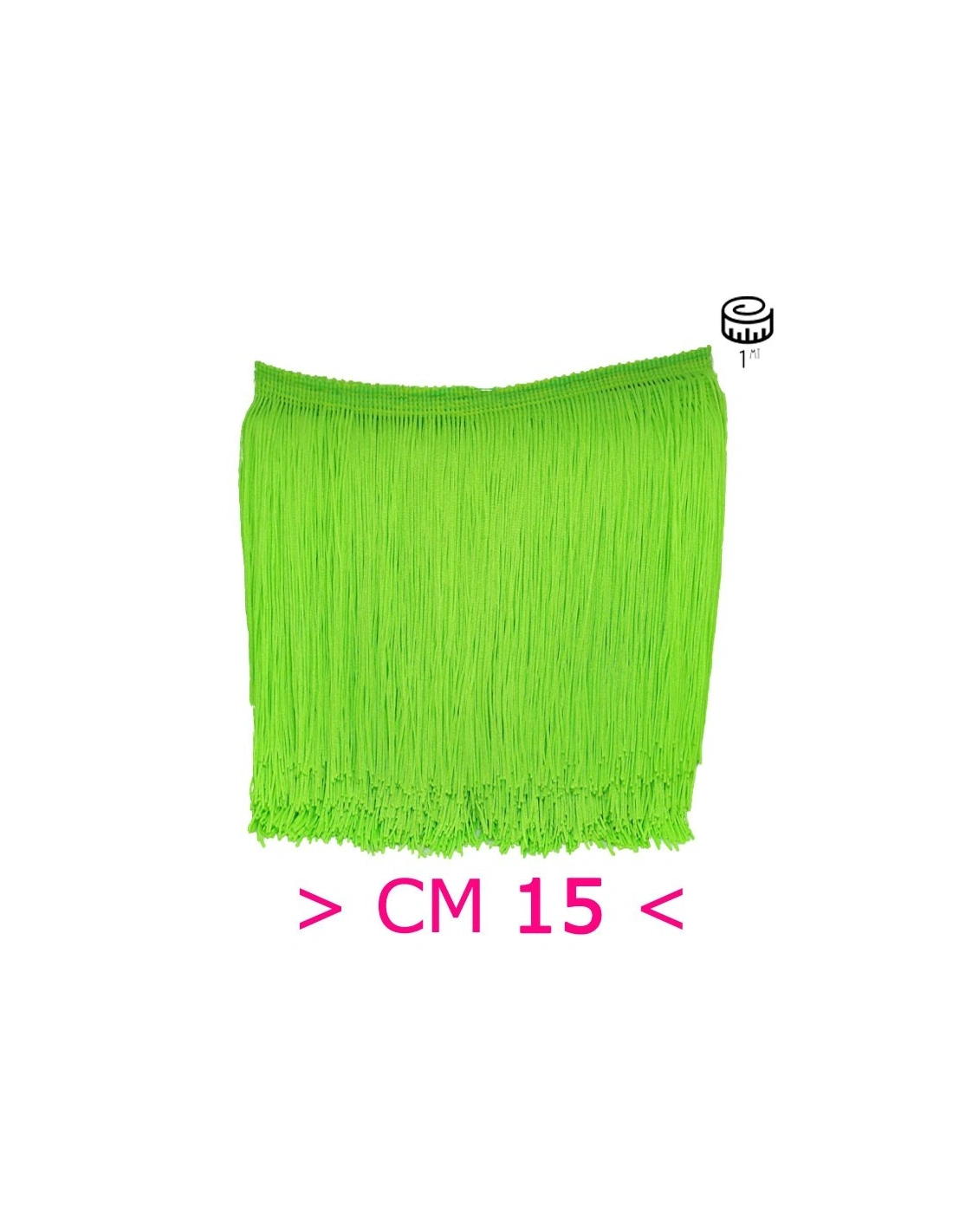 Tripolino Fringe cm 15 Green Fluo  - Pack of 1 mt.