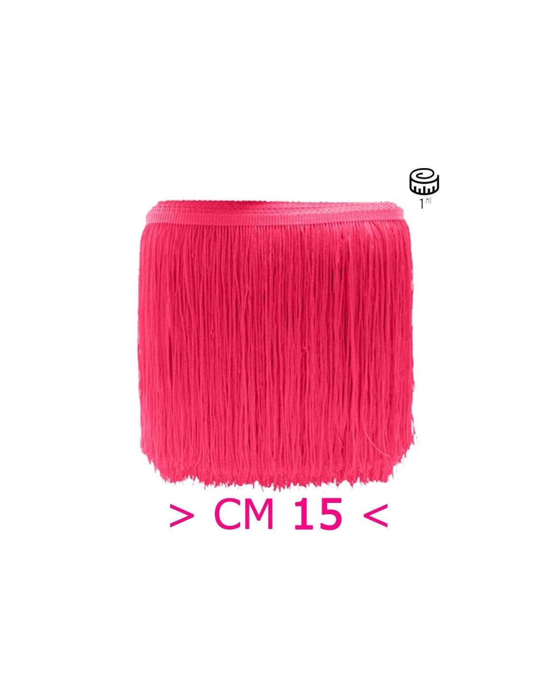 Frangia in Tripolino cm 15 Rosa Fluo - Pacco 1 mt.