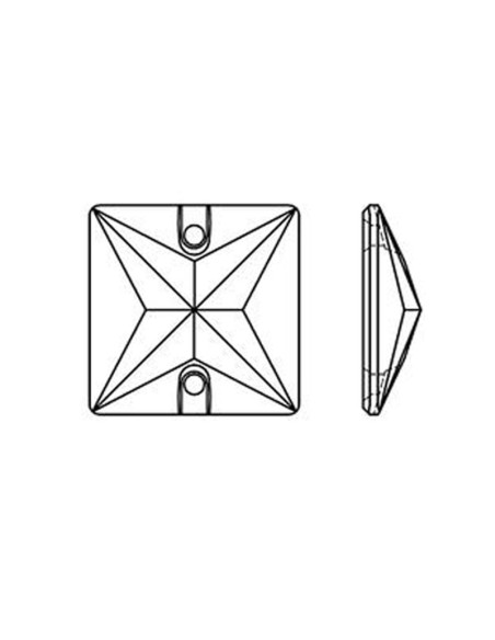 Stone Square mm 16 Hematite - 1PC - Stone to be sewn all crystal