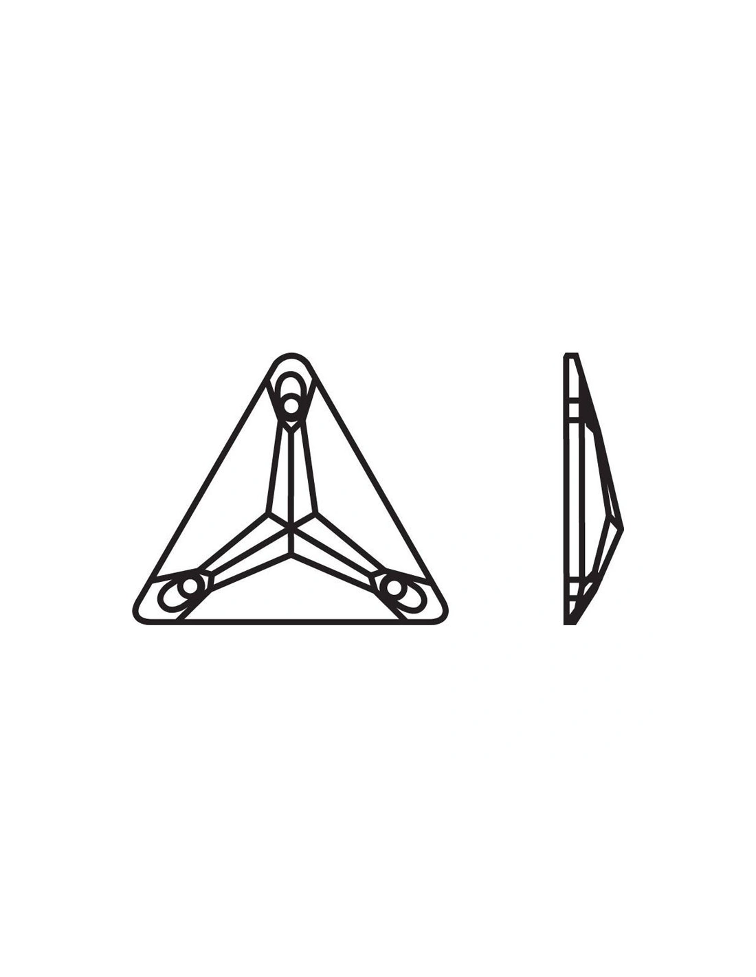 Pietra da Cucire in Cristallo GT Crystal Triangolo mm 16 Siam - 1PZ