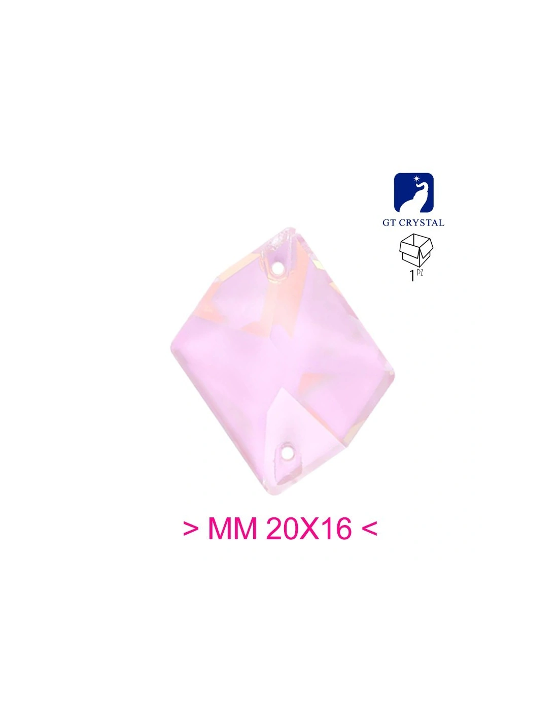 Stone Sew On in Crystal GT Crystal Cosmic mm 20x16 Powder Pink - 1PC