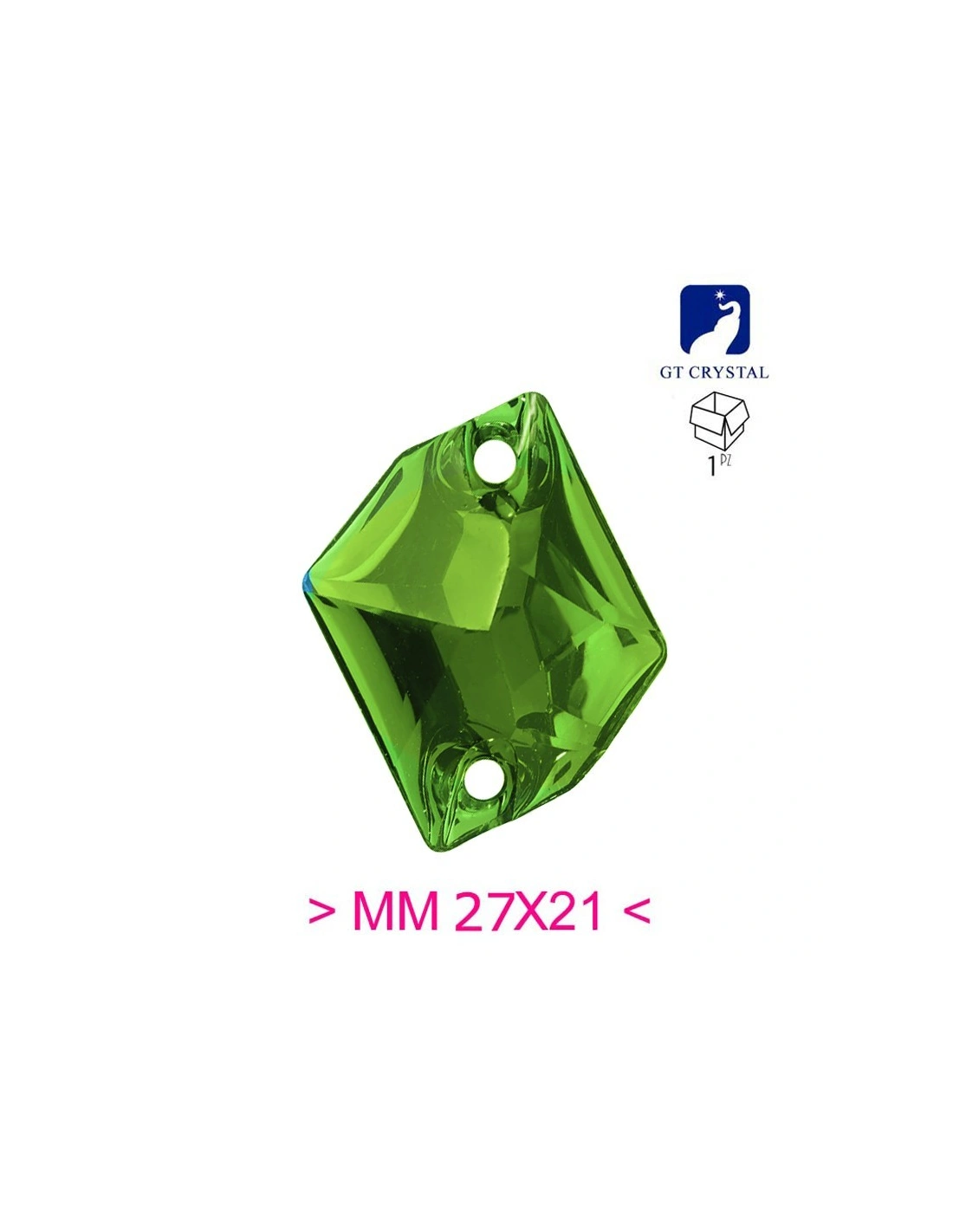 Pietra da Cucire in Cristallo GT Crystal Cosmic mm 27x21 Peridot- 1PZ