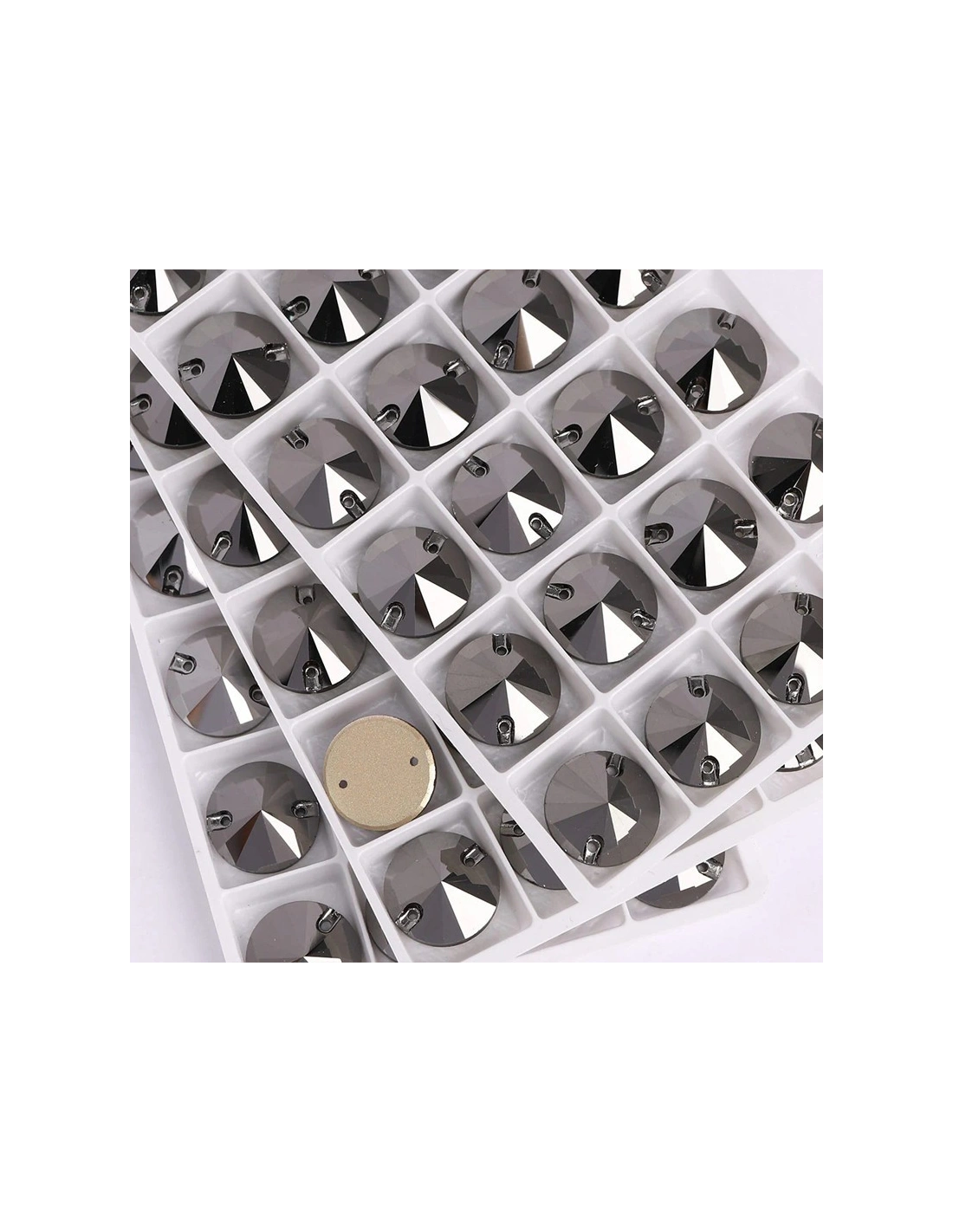 Pietra da Cucire in Cristallo GT Crystal Tondo mm 18 Hematite - 1PZ