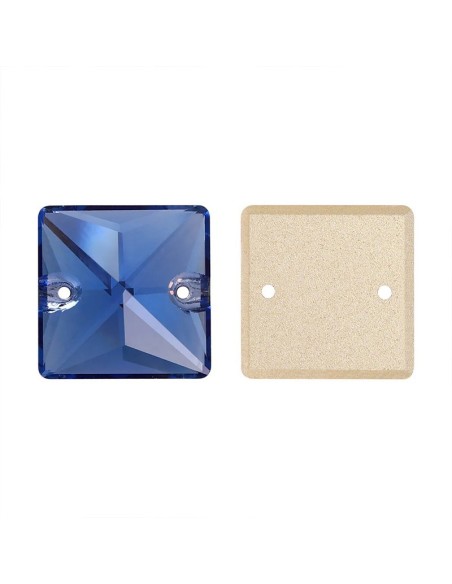 Pietra da Cucire in Cristallo GT Crystal Quadrato mm 16 Sapphire - 1PZ