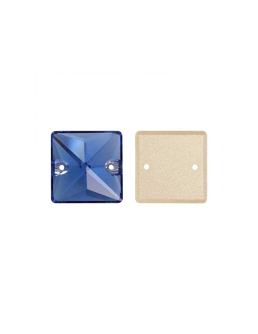 Pietra da Cucire in Cristallo GT Crystal Quadrato mm 16 Sapphire - 1PZ