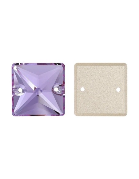 Pietra Quadrato mm 16 Jet Hematite - 1PZ - Pietre da cucire tutto cristallo