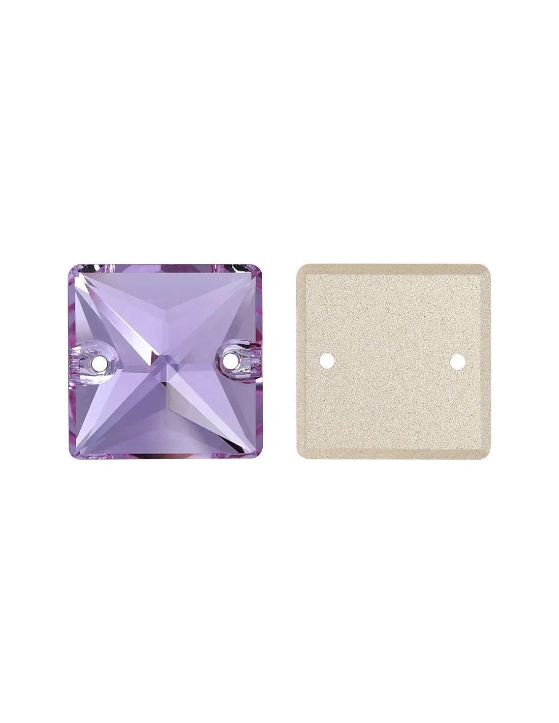 Pietra Quadrato mm 16 Jet Hematite - 1PZ - Pietre da cucire tutto cristallo
