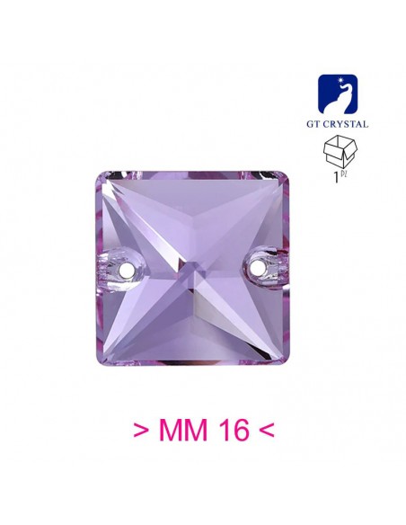 Pietra da Cucire in Cristallo GT Crystal Quadrato mm 16 Violet - 1PZ
