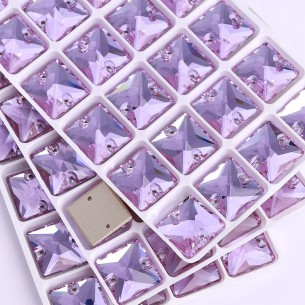 Pietra da Cucire in Cristallo GT Crystal Quadrato mm 16 Violet - 1PZ 2