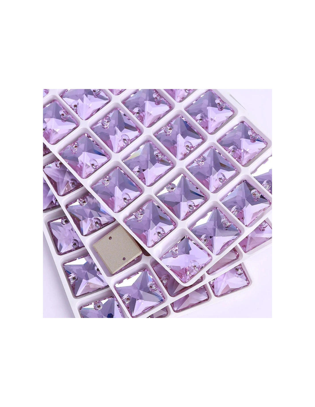 Pietra da Cucire in Cristallo GT Crystal Quadrato mm 16 Violet - 1PZ