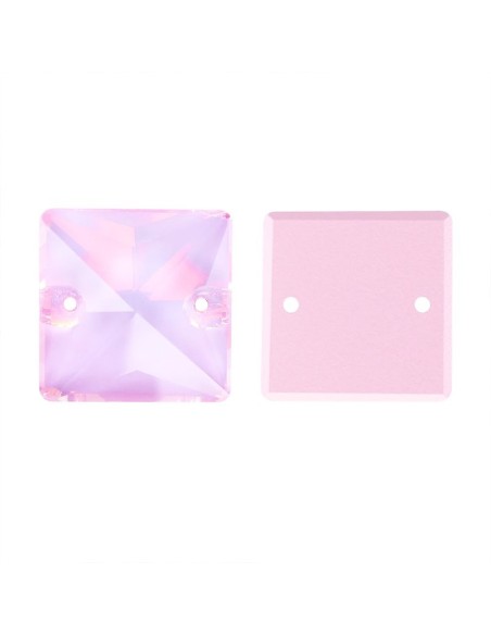Pietra da Cucire in Cristallo GT Crystal Quadrato mm 16 Rosa Cipria - 1PZ