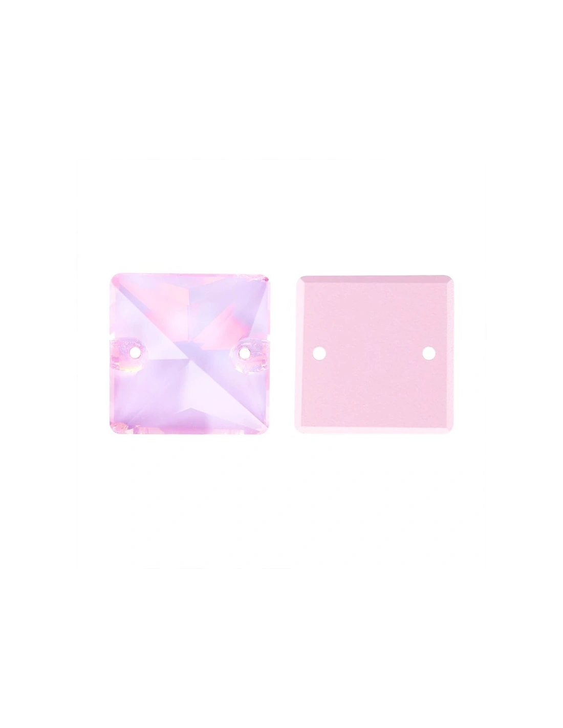 Pietra da Cucire in Cristallo GT Crystal Quadrato mm 16 Rosa Cipria - 1PZ
