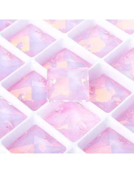 Pietra da Cucire in Cristallo GT Crystal Quadrato mm 16 Rosa Cipria - 1PZ