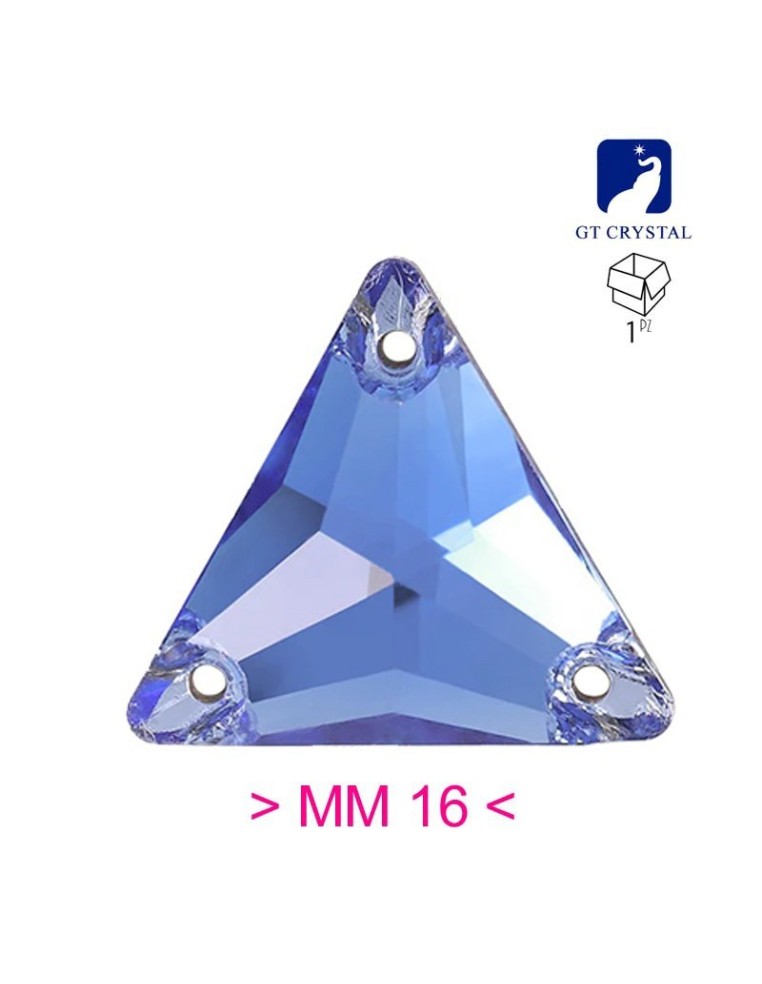 Pietra da Cucire in Cristallo GT Crystal Triangolo mm 16 Aquamarine - 1PZ