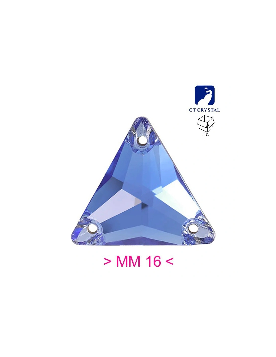 Stone Triangle mm 16 Hematite - 1PC - Stone to be sewn all crystal