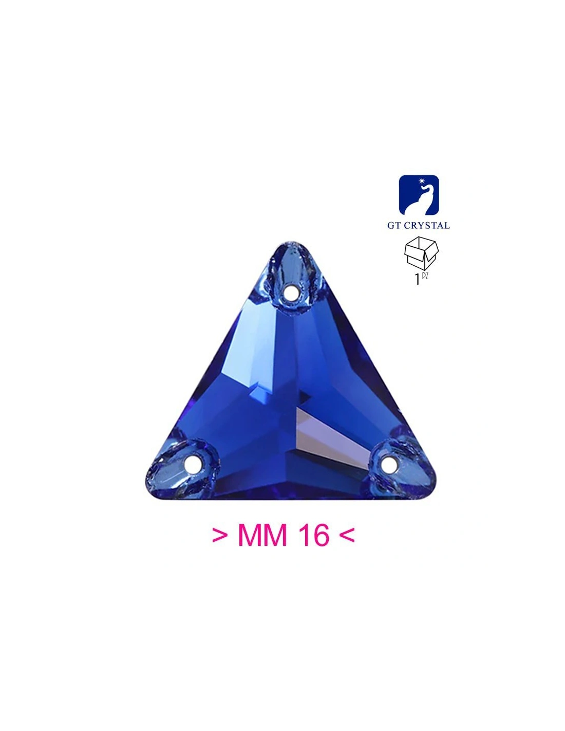 Stone Triangle mm 16 Hematite - 1PC - Stone to be sewn all crystal