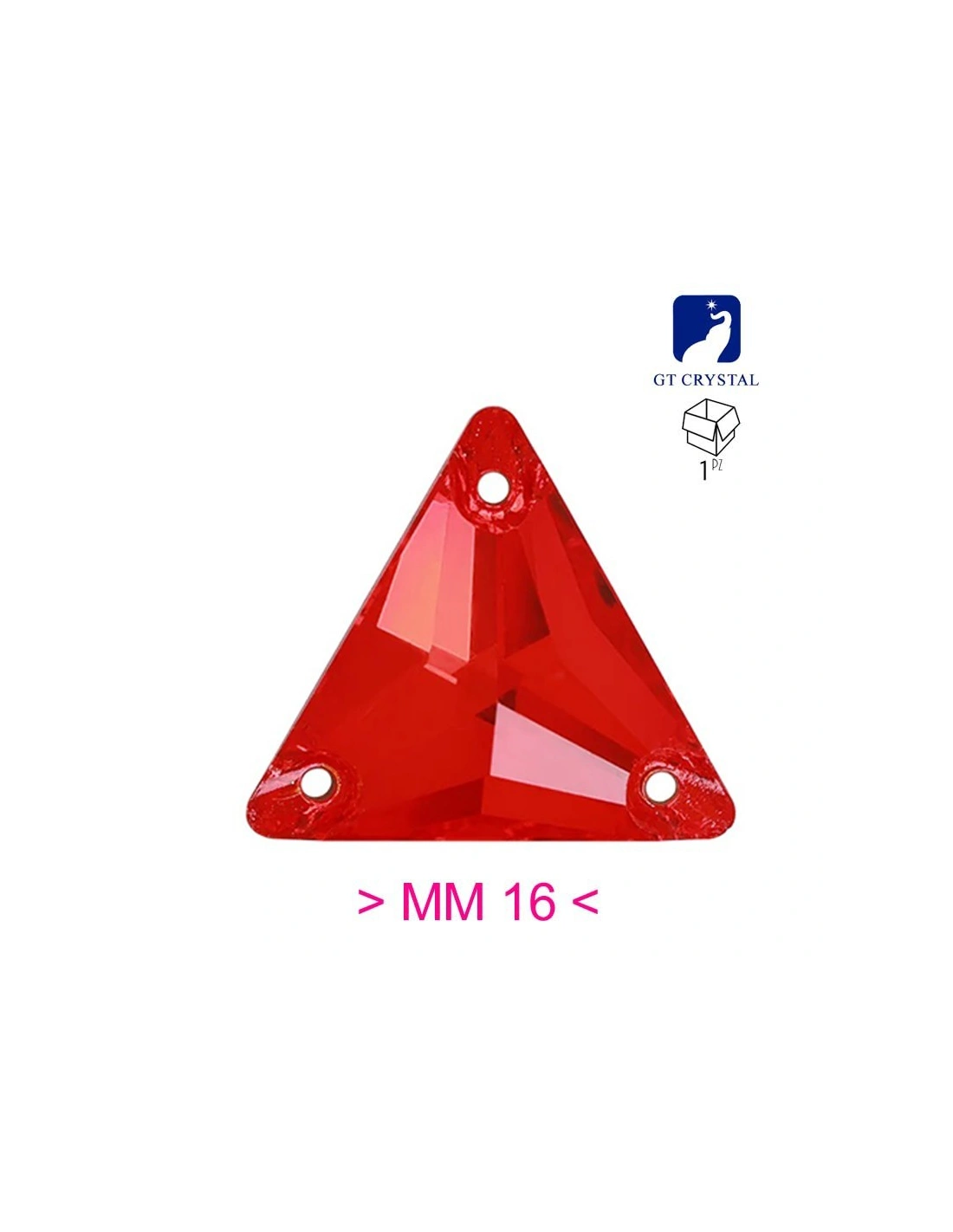 Stone Triangle mm 16 Hematite - 1PC - Stone to be sewn all crystal