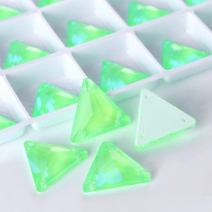 Pietra da Cucire in Cristallo GT Crystal Triangolo mm 16 Verde Fluo AB - 1PZ 2
