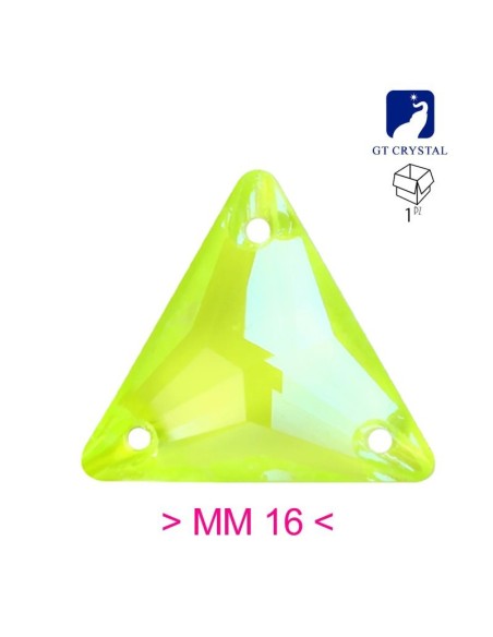 Stone Triangle mm 16 Hematite - 1PC - Stone to be sewn all crystal