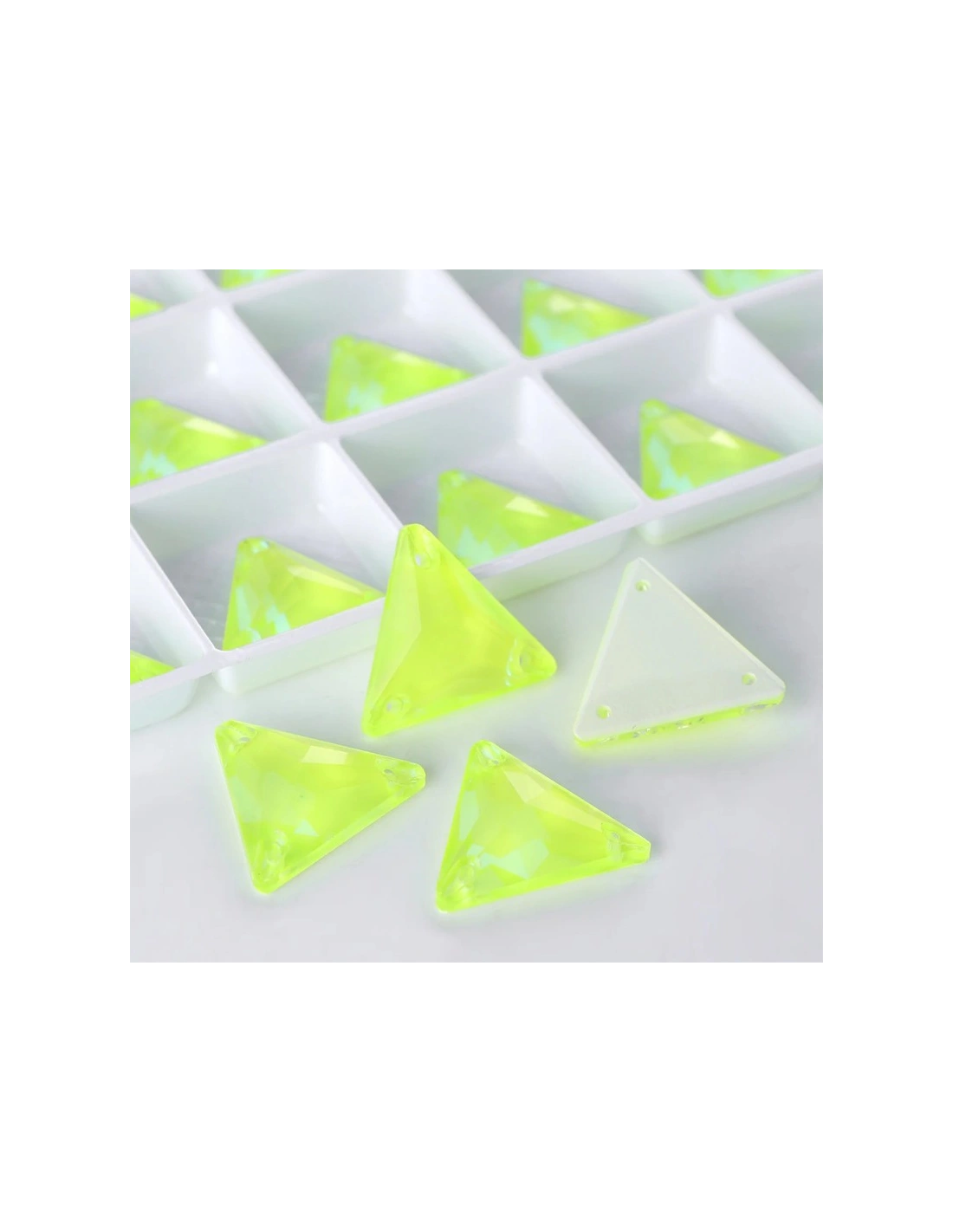 Pietra da Cucire in Cristallo GT Crystal Triangolo mm 16 Giallo Fluo AB - 1PZ