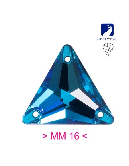 Pietra da Cucire in Cristallo GT Crystal Triangolo mm 16 Blu Zircon - 1PZ