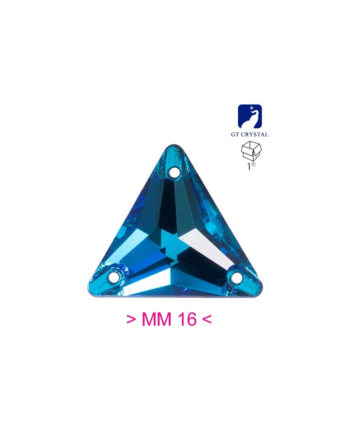 Stone Triangle mm 16 Hematite - 1PC - Stone to be sewn all crystal