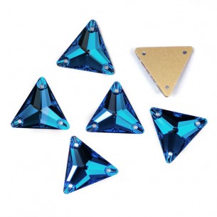Pietra da Cucire in Cristallo GT Crystal Triangolo mm 16 Blu Zircon - 1PZ 2