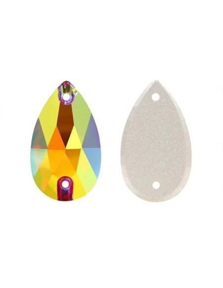 Pietra da Cucire in Cristallo GT Crystal Goccia mm 18x10,5 Siam AB - 1PZ