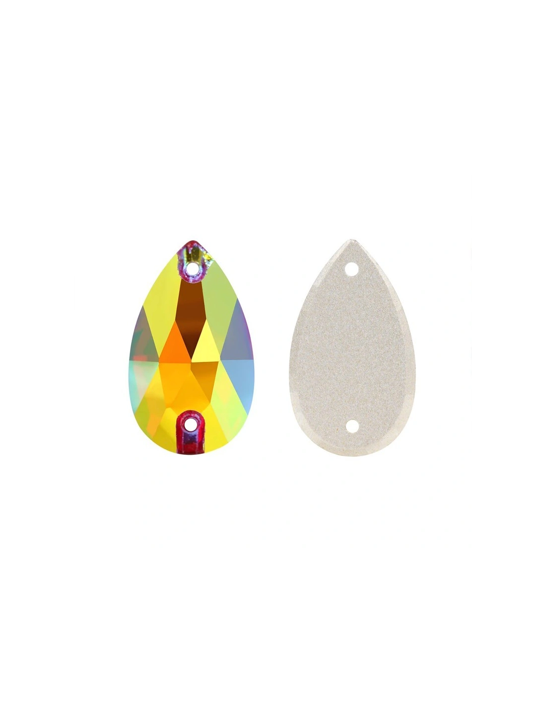 Pietra da Cucire in Cristallo GT Crystal Goccia mm 18x10,5 Siam AB - 1PZ