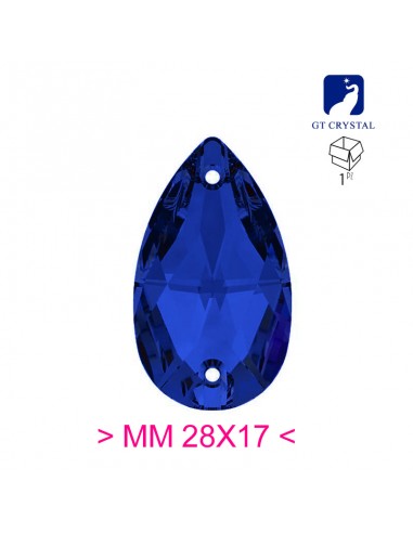 Pietra da Cucire in Cristallo GT Crystal Goccia mm 28x17 Blu Majestic - 1PZ Pietra da Cucire in Cristallo GT Crystal Goccia mm 28x17 Blu Majestic - 1PZ